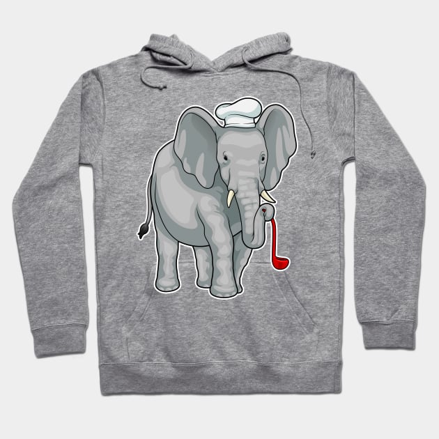 Elephant Cook Chef hat Hoodie by Markus Schnabel